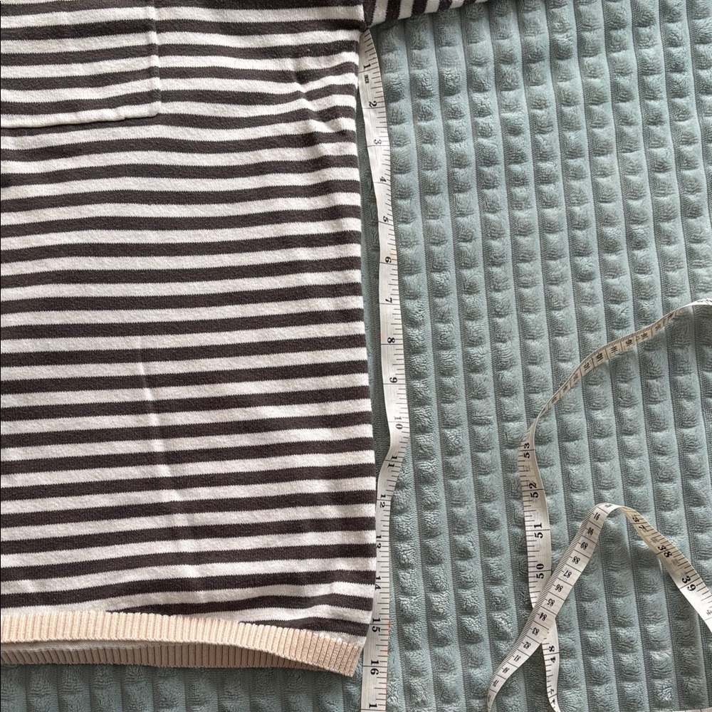 Striped Black & Cream Knit Sweater with Chest Pocket - Picture 10 of 10